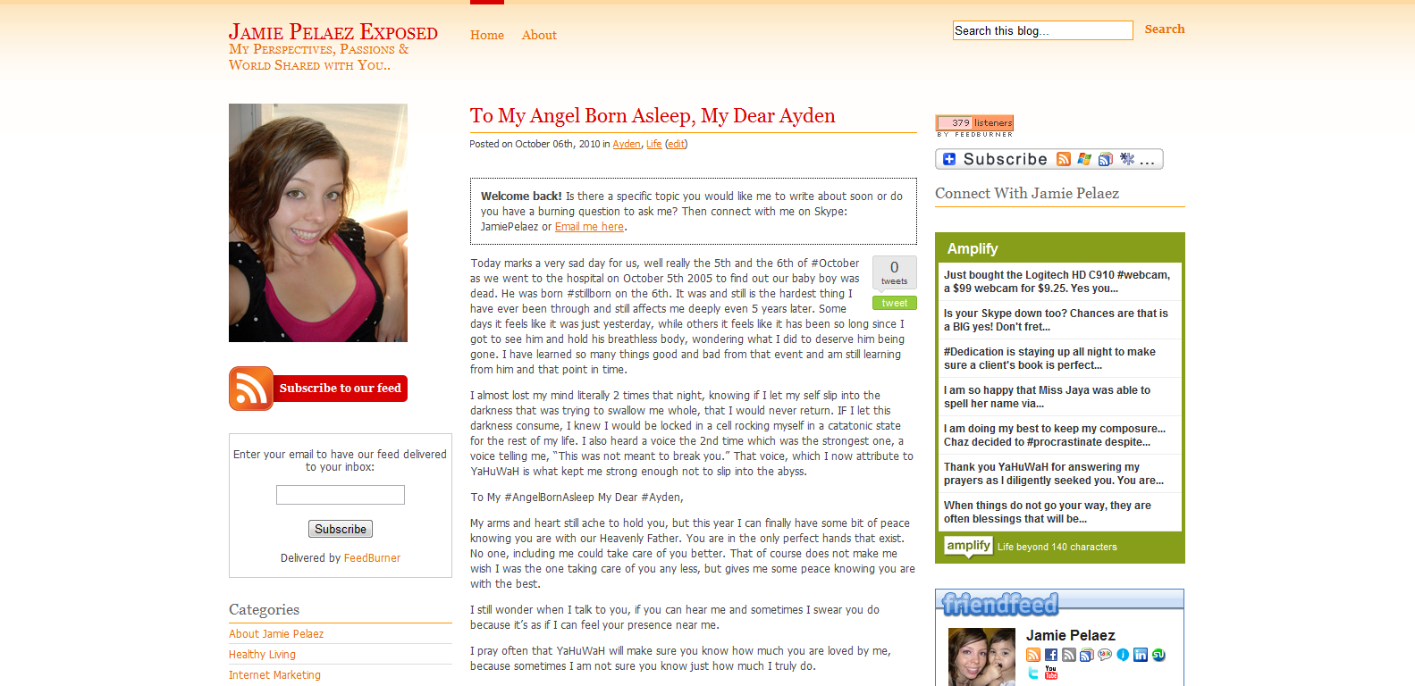 Picture of my jamiepelaez.com blog to brand and redo